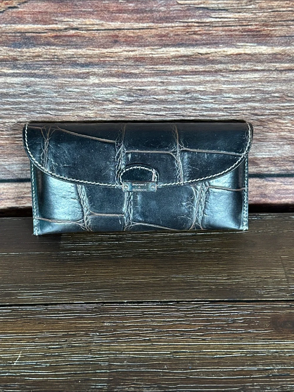Dooney & Bourke Black Croc-Embossed Leather Sunglasses Case